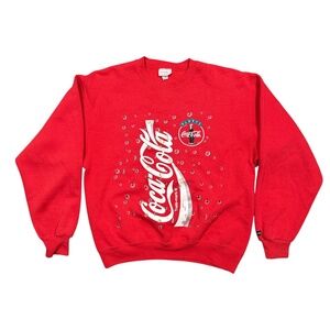 Vintage 90s Coca Cola Ware Always Made in USA Red Sweatshirt Mens Medium